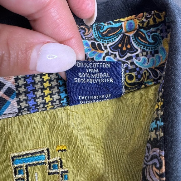 Robert Graham Men’s Casual Button Down Shirt Flip Cuff Black - Picture 5 of 7